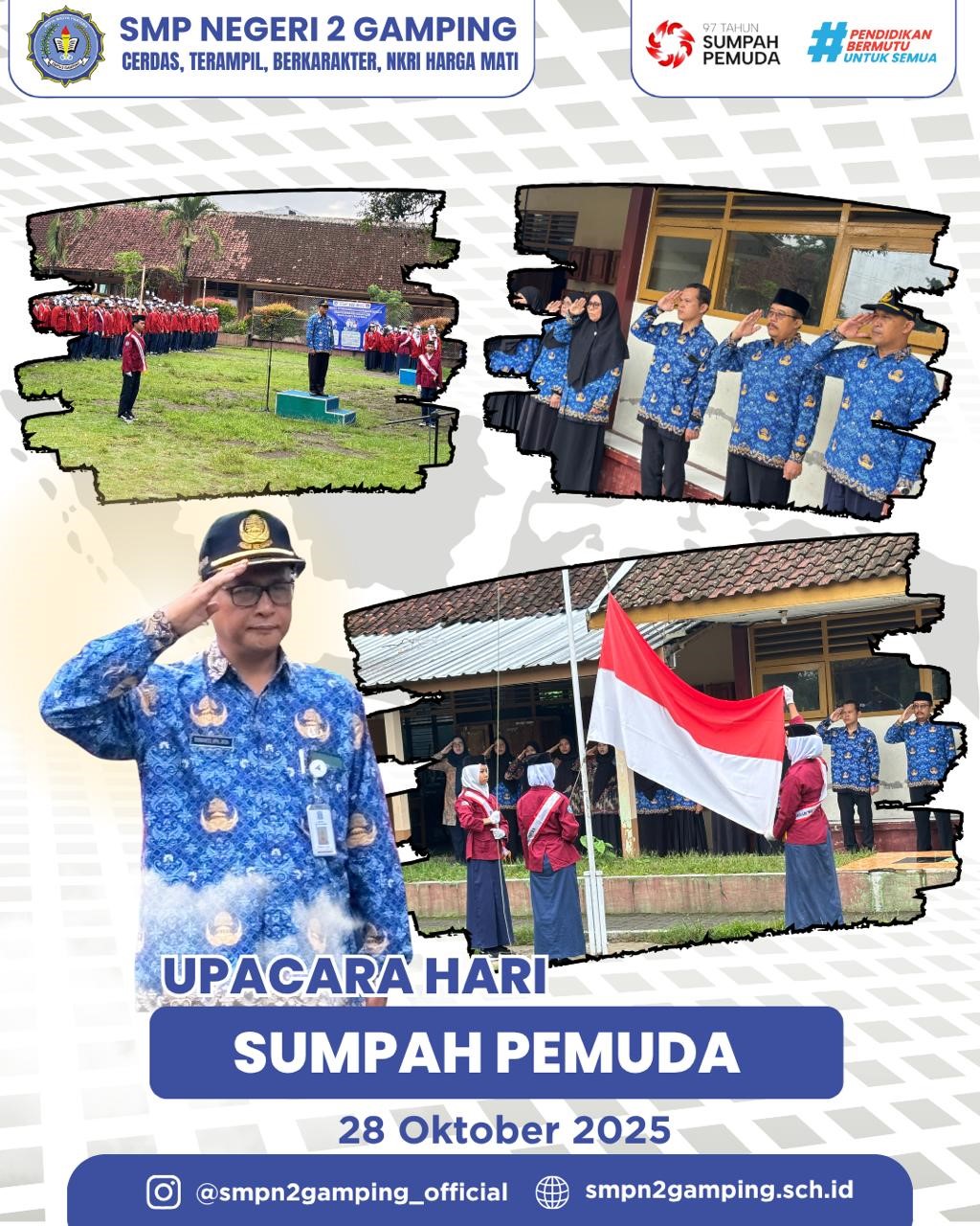 SMP NEGERI 2 GAMPING PERINGATI HARI SUMPAH PEMUDA DENGAN KHIDMAT